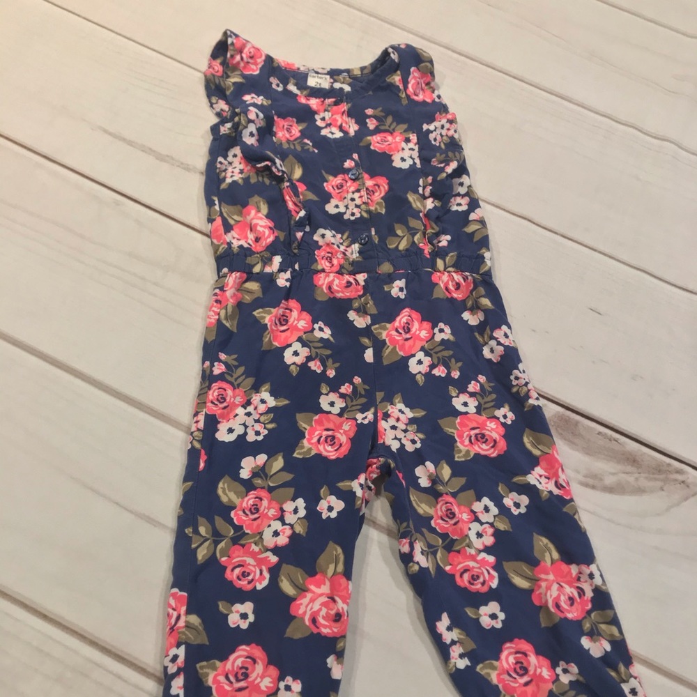 8/$25 Carter’s Navy Flower Ruffle Romper 2T